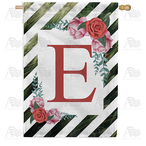 White Lattice Monogram Double Sided House Flag