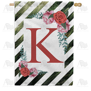 White Lattice Monogram Double Sided House Flag