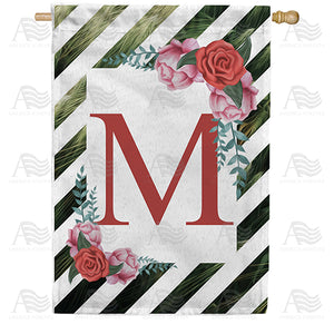 White Lattice Monogram Double Sided House Flag