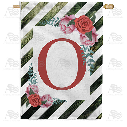 White Lattice Monogram Double Sided House Flag