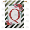 White Lattice Monogram Double Sided House Flag