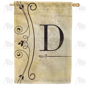 Fancy Scroll Monogram Double Sided House Flag