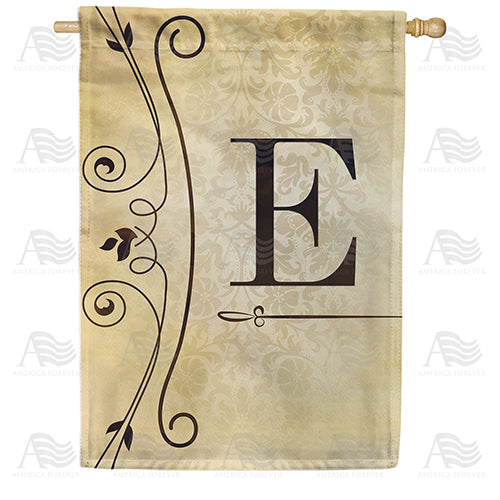 Fancy Scroll Monogram Double Sided House Flag