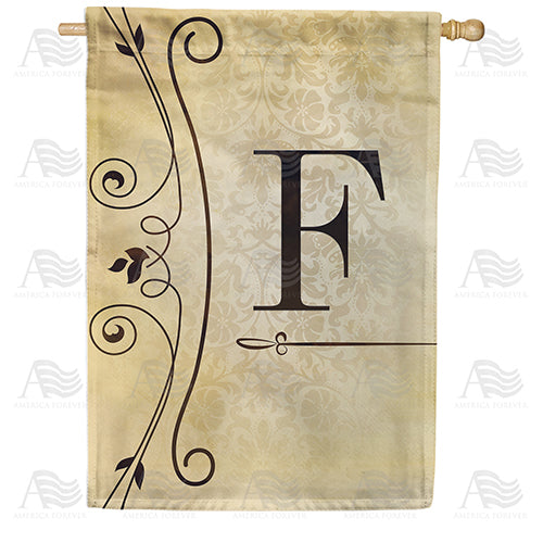Fancy Scroll Monogram Double Sided House Flag