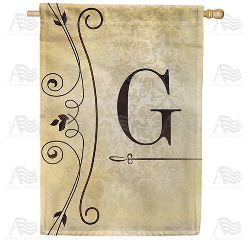 Fancy Scroll Monogram Double Sided House Flag