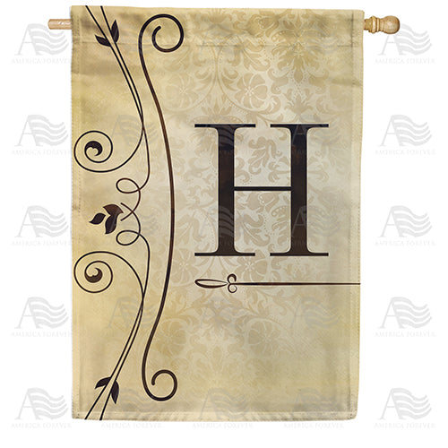 Fancy Scroll Monogram Double Sided House Flag