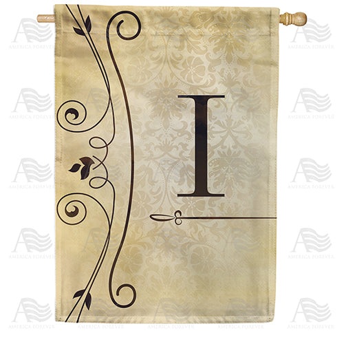 Fancy Scroll Monogram Double Sided House Flag