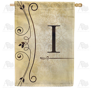 Fancy Scroll Monogram Double Sided House Flag