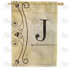 Fancy Scroll Monogram Double Sided House Flag