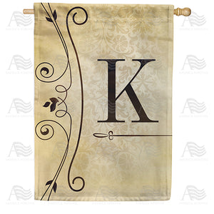 Fancy Scroll Monogram Double Sided House Flag