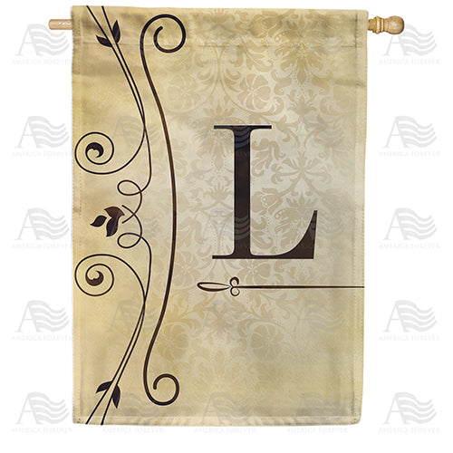 Fancy Scroll Monogram Double Sided House Flag