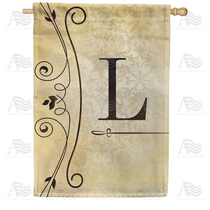 Fancy Scroll Monogram Double Sided House Flag