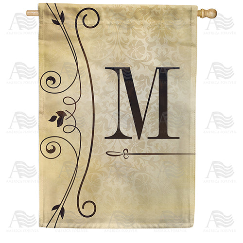 Fancy Scroll Monogram Double Sided House Flag