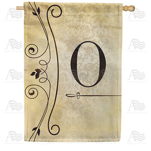 Fancy Scroll Monogram Double Sided House Flag