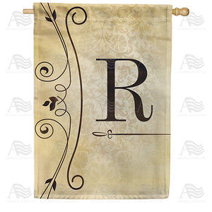 Fancy Scroll Monogram Double Sided House Flag