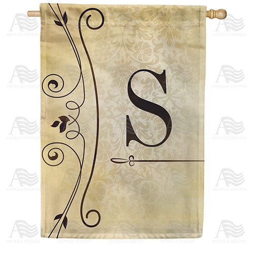 Fancy Scroll Monogram Double Sided House Flag