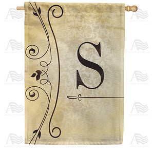 Fancy Scroll Monogram Double Sided House Flag