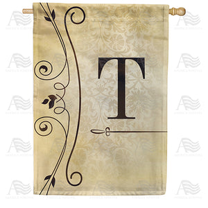 Fancy Scroll Monogram Double Sided House Flag