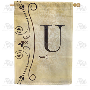 Fancy Scroll Monogram Double Sided House Flag