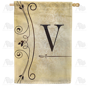 Fancy Scroll Monogram Double Sided House Flag