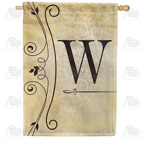 Fancy Scroll Monogram Double Sided House Flag