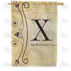 Fancy Scroll Monogram Double Sided House Flag
