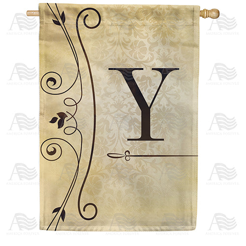 Fancy Scroll Monogram Double Sided House Flag