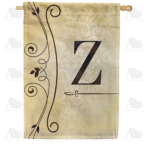 Fancy Scroll Monogram Double Sided House Flag