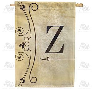 Fancy Scroll Monogram Double Sided House Flag