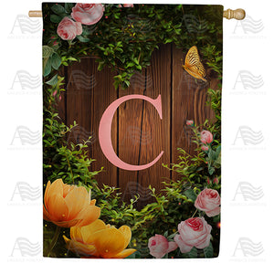 House Light Monogram Double Sided House Flag