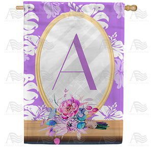 Purple Reflection Double Sided House Flag Monogram - A