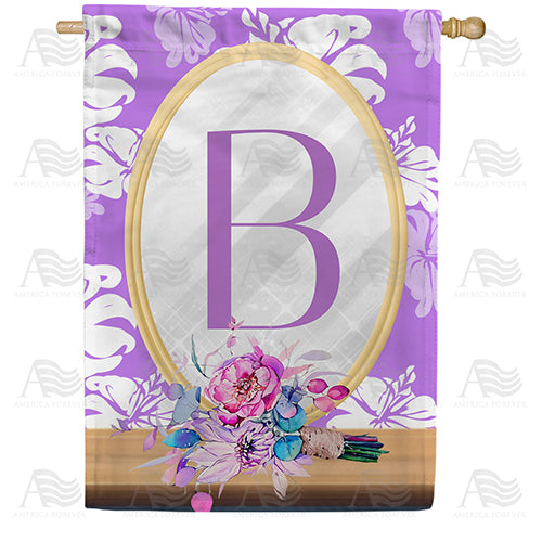 Purple Reflection Double Sided Monogram House Flag