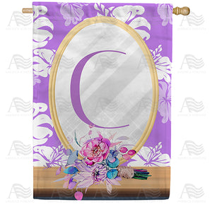Purple Reflection Double Sided Monogram House Flag