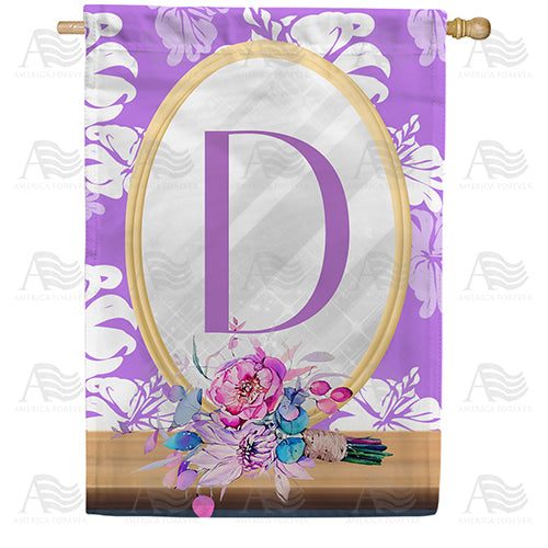 Purple Reflection Double Sided Monogram House Flag