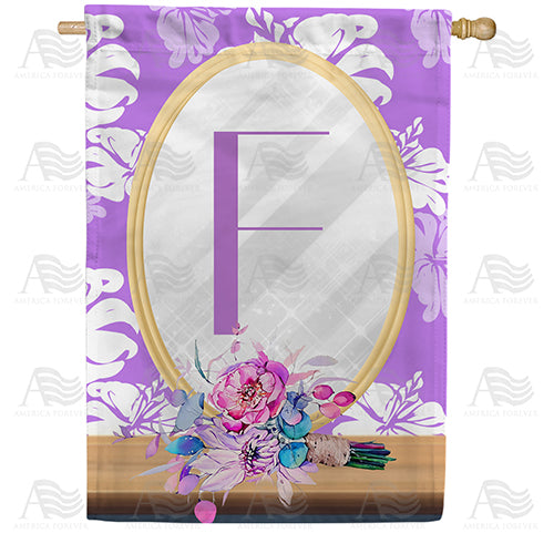 Purple Reflection Double Sided Monogram House Flag