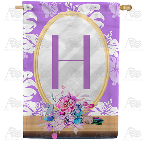 Purple Reflection Double Sided Monogram House Flag
