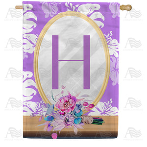 Purple Reflection Double Sided Monogram House Flag