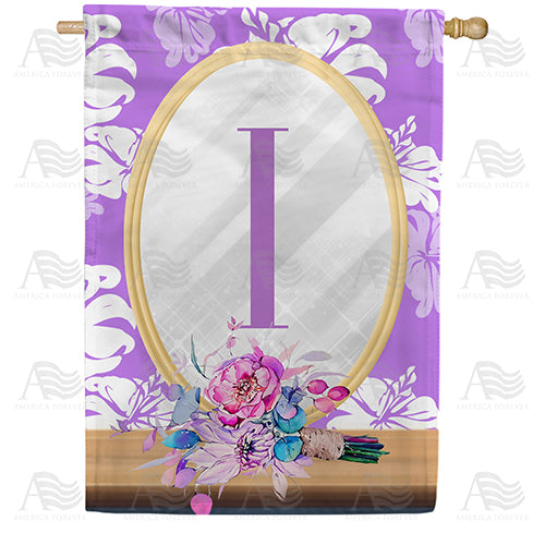 Purple Reflection Double Sided Monogram House Flag