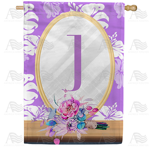 Purple Reflection Double Sided Monogram House Flag