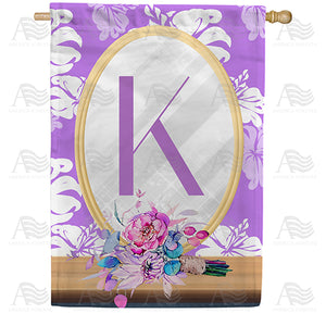 Purple Reflection Double Sided Monogram House Flag