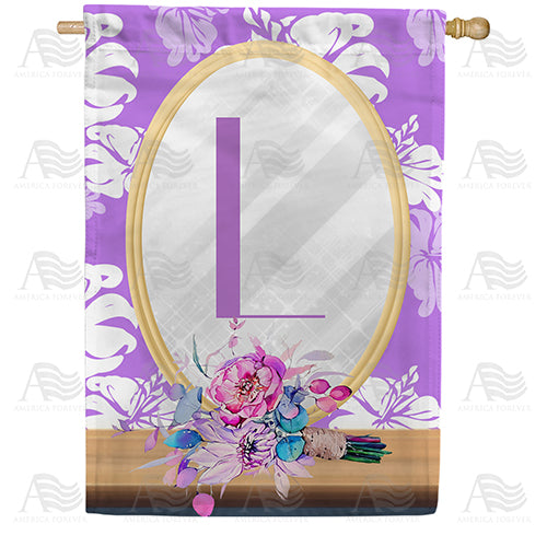 Purple Reflection Double Sided Monogram House Flag