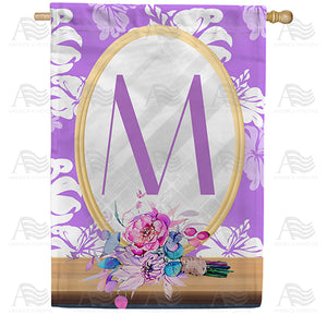 Purple Reflection Double Sided Monogram House Flag