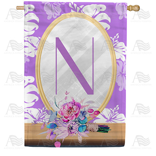Purple Reflection Double Sided Monogram House Flag