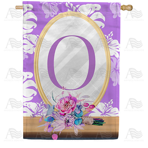 Purple Reflection Double Sided Monogram House Flag