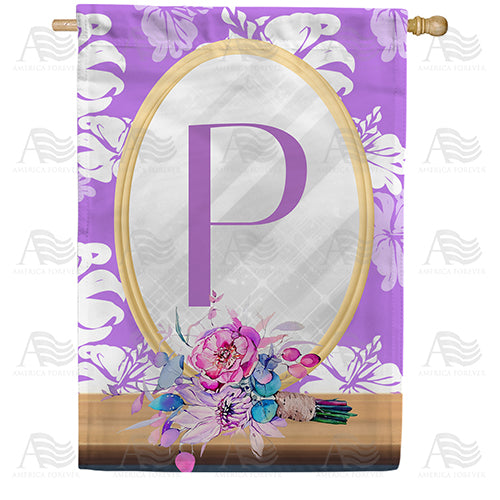 Purple Reflection Double Sided Monogram House Flag