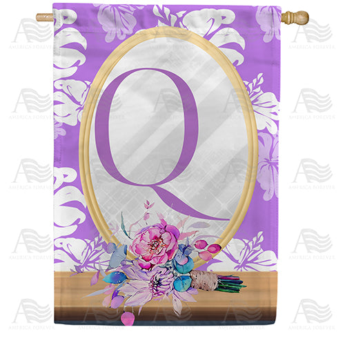Purple Reflection Double Sided Monogram House Flag