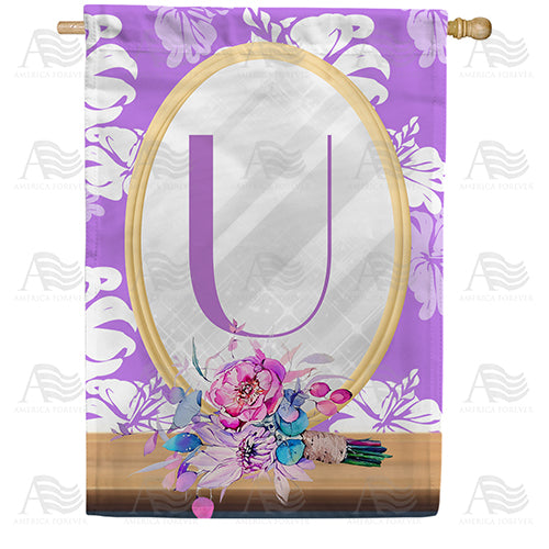 Purple Reflection Double Sided Monogram House Flag