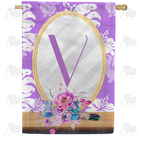 Purple Reflection Double Sided Monogram House Flag