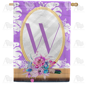 Purple Reflection Double Sided Monogram House Flag