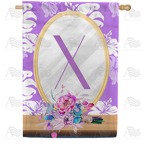 Purple Reflection Double Sided Monogram House Flag